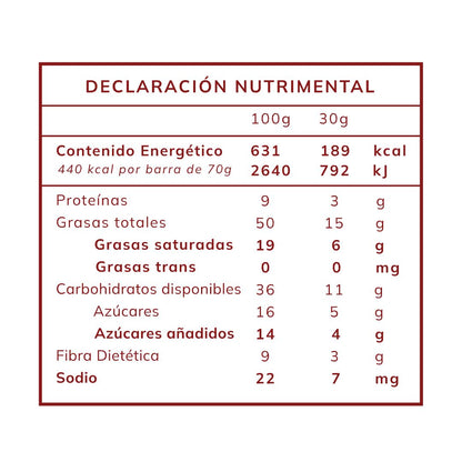 Barra de Chocolate 75% Cacao con Quinoa & Avellana